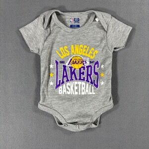Ultra Game NBA Lakers Bodysuit Kids 0-3M Grey Excellent Basketball Sporty